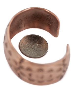 Certified Authentic Navajo Handmade Horny Toad Native American Pure Copper Bracelet 13125-3