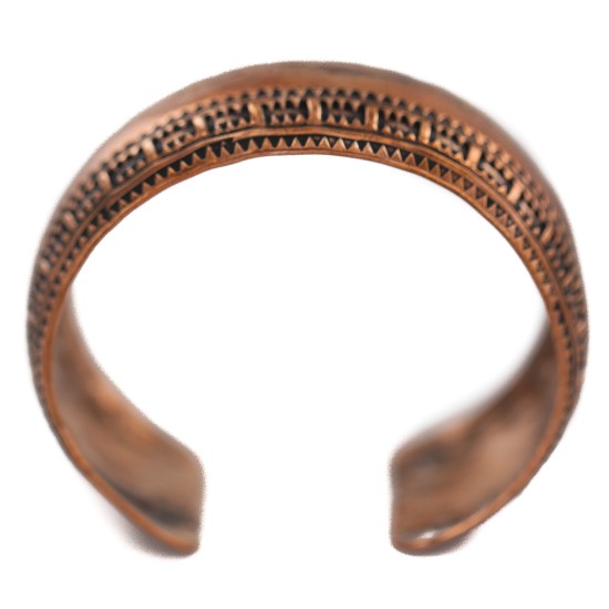 Certified Authentic Feather Navajo Handmade Native American Pure Copper Bracelet 12777-101