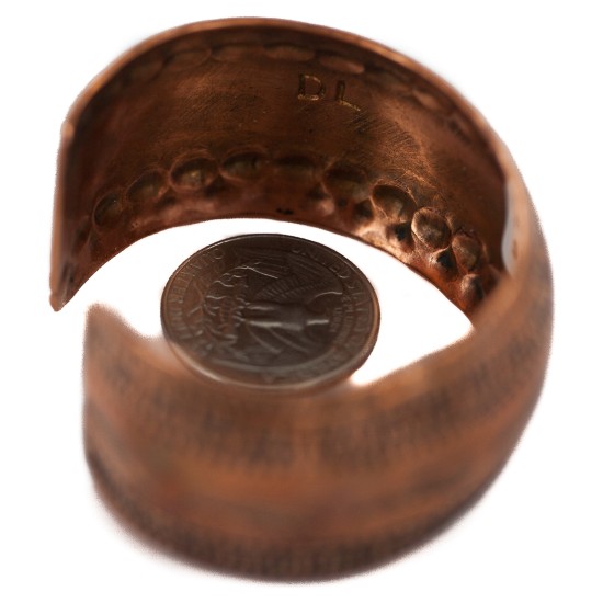 Certified Authentic Feather Navajo Handmade Native American Pure Copper Bracelet 12777-101
