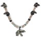 Bear Certified Authentic Navajo .925 Sterling Silver Natural Hematite Graduated Heishi Turquoise Jasper Native American Necklace 16049-2