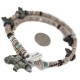 Bear Certified Authentic Navajo .925 Sterling Silver Natural Hematite Graduated Heishi Turquoise Jasper Native American Necklace 16049-2