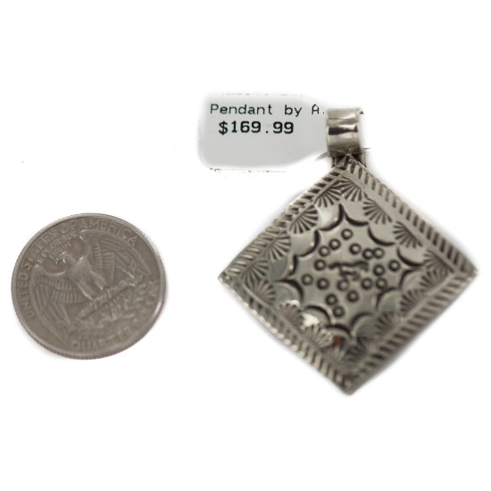 Horse Handmade Certified Authentic Navajo Native American Nickel Pendant 13128-4