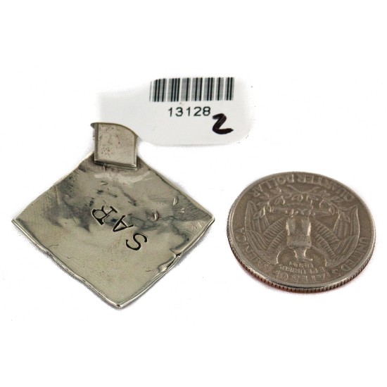 Handmade Certified Authentic Navajo Native American Nickel Pendant 13128-2