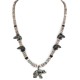 Bear Certified Authentic Navajo .925 Sterling Silver Natural Hematite Graduated Heishi Turquoise Jasper Native American Necklace 16049-2
