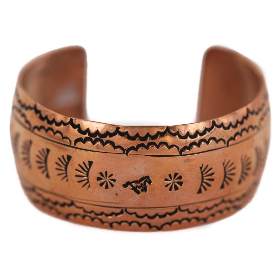 Certified Authentic Horse Navajo Handmade Native American Pure Copper Bracelet 12777-102