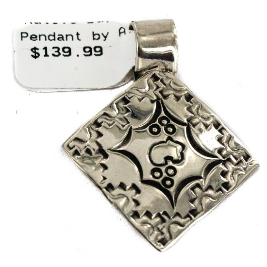 Handmade Certified Authentic Navajo Native American Nickel Pendant 13128-2