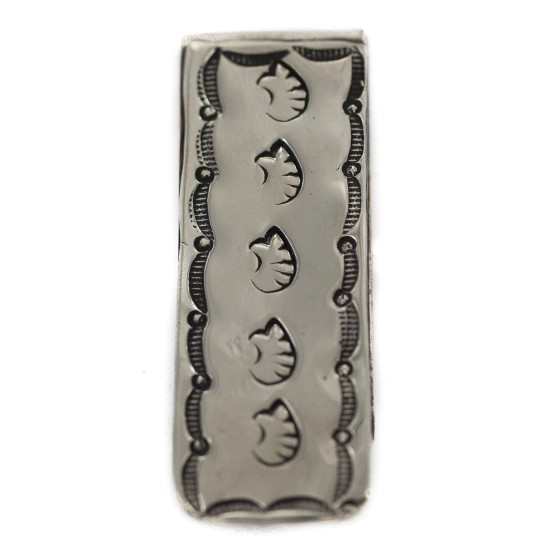 Navajo Bear Certified Authentic Nickel Handmade Native American Money Clip 11268-1