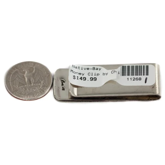Navajo Bear Nickel Handmade Native American Money Clip 11268-1 Navajo Bear Nickel Handmade Native American Money Clip 11268-1