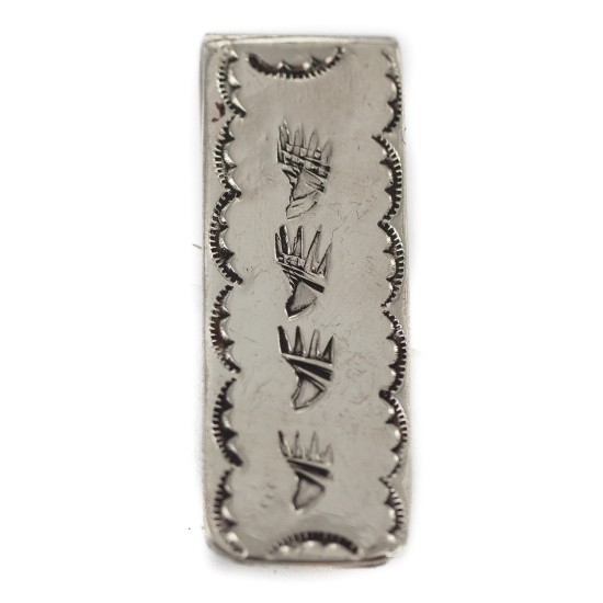 Navajo Bear Paw Certified Authentic Nickel Handmade Native American Money Clip 11268-6