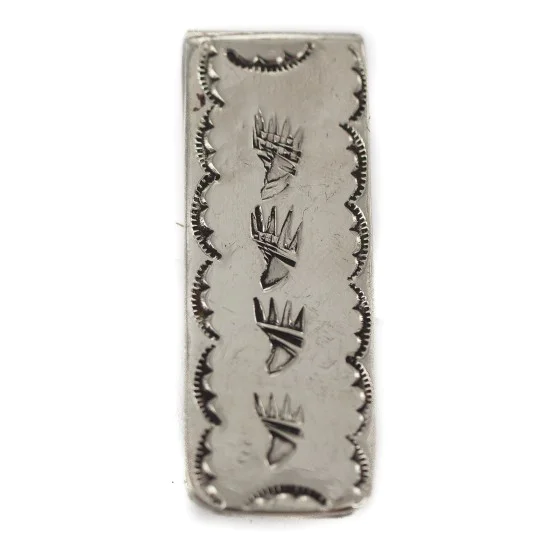Navajo Bear Paw Nickel Handmade Native American Money Clip 11268-6 Navajo Bear Paw Nickel Handmade Native American Money Clip 11268-6