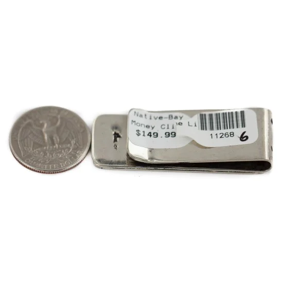 Navajo Bear Paw Nickel Handmade Native American Money Clip 11268-6 Navajo Bear Paw Nickel Handmade Native American Money Clip 11268-6