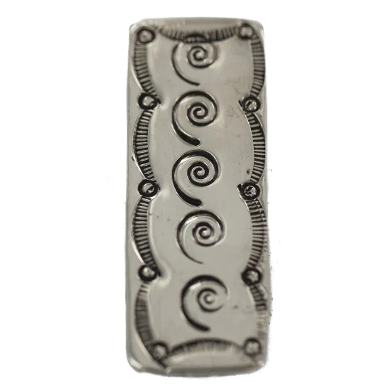 Navajo Swirl Nickel Handmade Native American Money Clip 11268-2 Navajo Swirl Nickel Handmade Native American Money Clip 11268-2