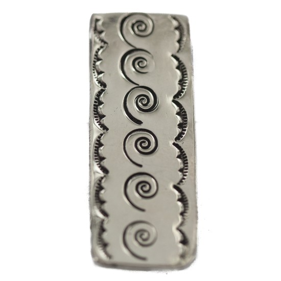 Swirl Navajo Certified Authentic Nickel Handmade Native American Money Clip 11268-5