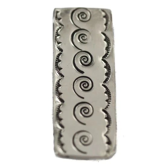 Swirl Navajo Nickel Handmade Native American Money Clip 11268-5 Swirl Navajo Nickel Handmade Native American Money Clip 11268-5