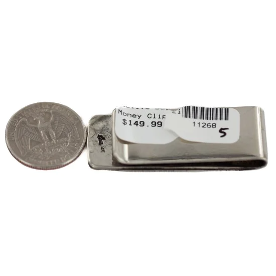 Swirl Navajo Nickel Handmade Native American Money Clip 11268-5 Swirl Navajo Nickel Handmade Native American Money Clip 11268-5
