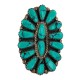 Zuni .925 Sterling Silver Certified Authentic Handmade Signed Petit Point Natural Turquoise Native American Ring 16696