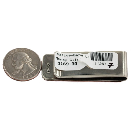 Bear Paw Sun Navajo Certified Authentic Handmade Pure Copper Native American Nickel Money Clip 11267-7