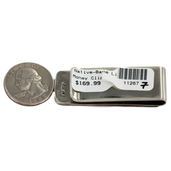 Bear Paw Sun Navajo Handmade Pure Copper Native American Nickel Money Clip 11267-7 Bear Paw Sun Navajo Handmade Pure Copper Native American Nickel Money Clip 11267-7