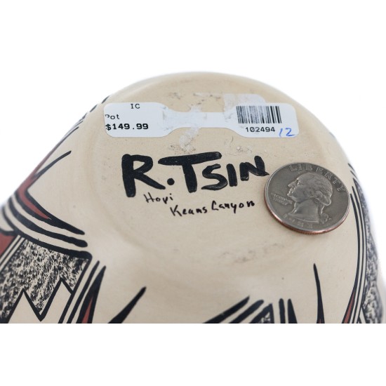 Handmade Handpainted Certified Authentic Hopi R.Tsinnij Keams Canyon Native American Pottery 102494-12