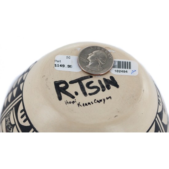 Handmade Handpainted Certified Authentic R.Tsinnij Keams Canyon Hopi Native American Pottery 102494-8
