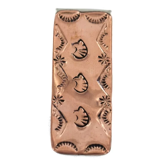 Navajo Handmade Bear Sun Pure Copper Native American Nickel Money Clip 11267-9 Navajo Handmade Bear Sun Pure Copper Native American Nickel Money Clip 11267-9