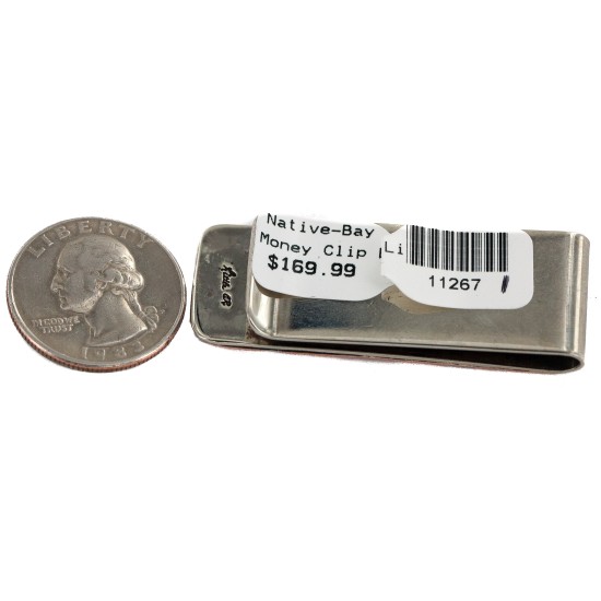 Navajo Certified Authentic Handmade Feather Sun Pure Copper Native American Nickel Money Clip 11267-1