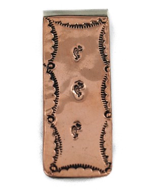 Navajo Certified Authentic Handmade Kokopelli Pure Copper Native American Nickel Money Clip 11267-8