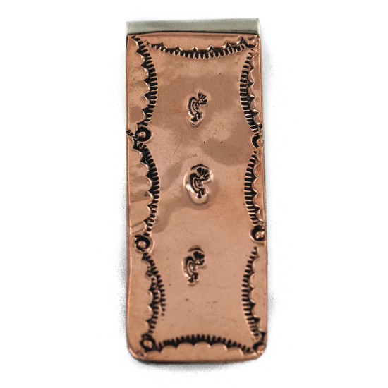 Navajo Certified Authentic Handmade Kokopelli Pure Copper Native American Nickel Money Clip 11267-8