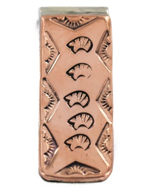 Navajo Certified Authentic Handmade Pure Copper Sun Bear Native American Nickel Money Clip 11267-6
