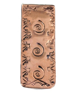 Navajo Swirl Certified Authentic Handmade Pure Copper Native American Nickel Money Clip 11267-3