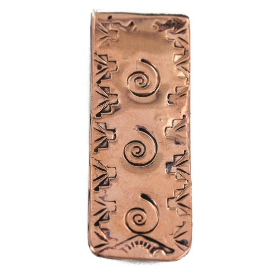 Navajo Swirl Certified Authentic Handmade Pure Copper Native American Nickel Money Clip 11267-3