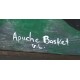 $300 Apache Certified Authentic Painted by Acrylic Apache Basket Native American Painting  10794-1