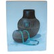 $300 Navajo Pottery Blue Painted by Certified Authentic Acrylic Native American Painting  10784