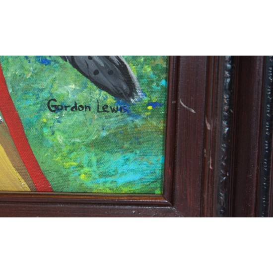 $600 Apache Painted by Certified Authentic Acrylic Mish-Ka-Le' Native American Painting  10793