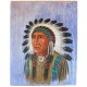 $600 Navajo Indian Chief Painted by Certified Authentic Acrylic Native American Painting  10799