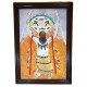 $800 Apache Painted by Certified Authentic Acrylic Flames of Gopher Springs Native American Painting  10784-101