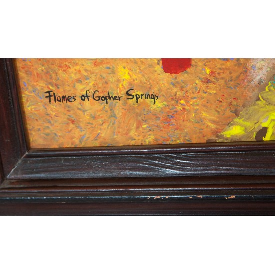 $800 Apache Painted by Certified Authentic Acrylic Flames of Gopher Springs Native American Painting  10784-101