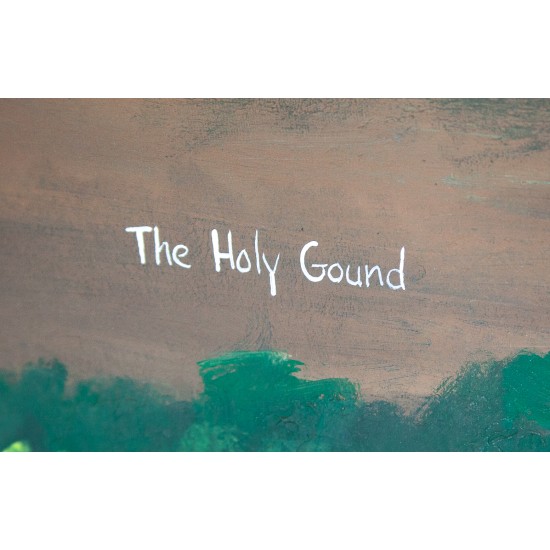 $880 Apache The Holy Gound Painted by Certified Authentic Acrylic Native American Painting  10791