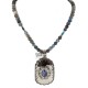 Certified Authentic .925 Sterling Silver and Nickel Handmade Navajo Natural Lapis Native American Necklace 13130-1-18204