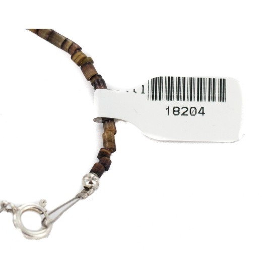 Certified Authentic .925 Sterling Silver and Nickel Handmade Navajo Natural Lapis Native American Necklace 13130-1-18204