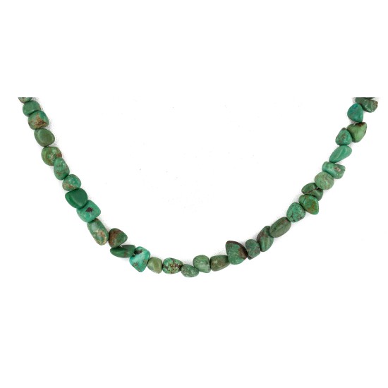 Certified Authentic .925 Sterling Silver Navajo Handmade Natural Turquoise Native American Necklace 10054-5