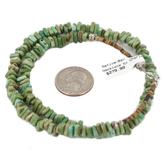 Certified Authentic .925 Sterling Silver Navajo Natural Turquoise Native American Necklace 10054-6 Certified Authentic .925 Sterling Silver Navajo Natural Turquoise Native American Necklace 10054-6