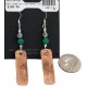 Handmade Navajo Natural Turquoise Native American Pure Copper Dangle Earrings 18211-2 Handmade Navajo Natural Turquoise Native American Pure Copper Dangle Earrings 18211-2