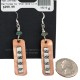 Certified Authentic .925 Sterling Silver Hooks Navajo Handmade Natural Turquoise Native American Pure Copper Dangle Earrings 18210-6