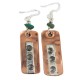 Certified Authentic Handmade Maze .925 Sterling Silver Hooks Navajo Natural Turquoise Native American Pure Copper Dangle Earrings 18210-4