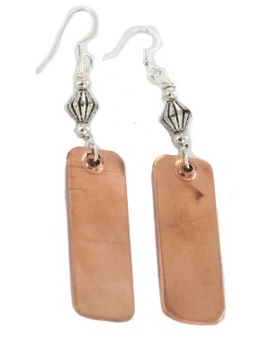 Certified Authentic Handmade Navajo Native American Pure Copper Dangle Earrings 18211-3