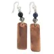 Handmade Navajo Natural Lapis Native American Pure Copper Dangle Earrings 18211-5