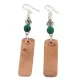 Handmade Navajo Natural Turquoise Native American Pure Copper Dangle Earrings 18211-2 Handmade Navajo Natural Turquoise Native American Pure Copper Dangle Earrings 18211-2