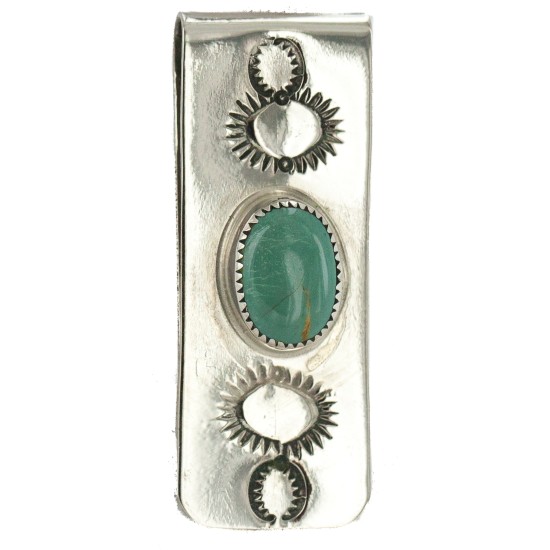 Handmade Certified Authentic Navajo .925 Sterling Silver Natural Turquoise Native American Nickel Money Clip 10533-11 Handmade Certified Authentic Navajo .925 Sterling Silver Natural Turquoise Native American Nickel Money Clip 10533-11