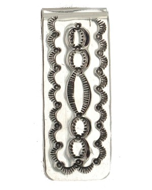 Navajo Certified Authentic Nickel Handmade Native American Money Clip 10534-3